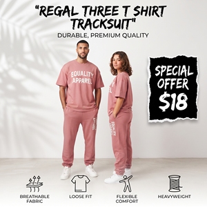 Ensemble de survêtement en coton 100% premium, deux pièces, t-shirt à col rond, pantalon de jogging, coupe ample, t-shirt imprimé, ensemble pantalon - Product Image 1