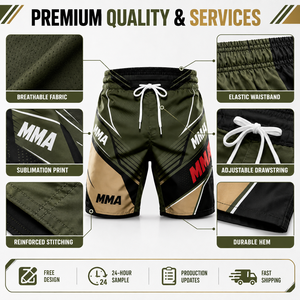 Custom Grappling Fight Shorts Lightweight <b>Stretch</b> Quick Dry No Gi MMA Training Shorts with Personalized Team Logo - Product Image 4
