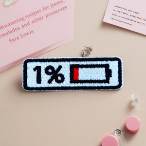 <b>Battery</b> Level Embroidered Applique Patch for Clothing and Hats - Product Image 3
