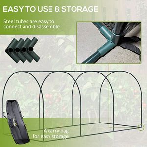 Rete da Giardino 9x4 con Tre Porte con Cerniera, Gabbia Protettiva per Piante Verdi, Borsa per il Trasporto, 4 Picchetti per Giardino e Prato - Product Image 5