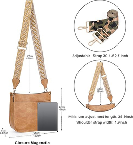 <span class=keywords><strong>Sac</strong></span> à <span class=keywords><strong>main</strong></span> hobo en PU pour <span class=keywords><strong>femme</strong></span> avec sangle camouflage et pompon décoratif, <span class=keywords><strong>sac</strong></span> bandoulière décontracté pour usage quotidien, fermeture à rabat réglable - Product Image 3