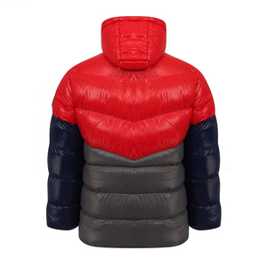 Chaqueta Acolchada para Hombre con Bloques de Color, Cierre de Cremallera, Resistente al Viento, Rellena de Plumón, Abrigo Casual de Invierno, Rojo, Azul Marino, Gris - Product Image 2