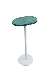 Mesa de Comedor Cuadrada con Base de Metal Blanco y Tapa de Piedra Terrazo para Uso en Cafeterías, Bares, Hoteles, Bistrós o Cafés al Aire Libre - Product Image 4
