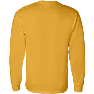 T-shirt à manches longues de haute qualité pour hommes, 100% coton, uni noir, vêtements tendance, t-shirt respirant à col rond à manches longues pour hommes - Product Image 4