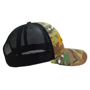 Sombreros de camionero de camuflaje/Negro, Gorras de 6 paneles, Gorras estructuradas, logotipo bordado en 3D, ala curva, cierre Snapback ajustable, Unisex - Product Image 6