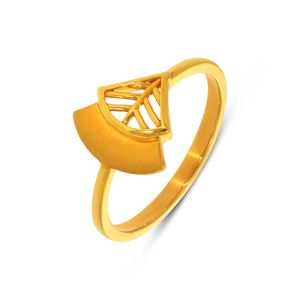 Anillo de Diseño Geométrico de Media Luna Abstracta Chapado en Oro de Lujo para Mujer, Joyería de Moda Minimalista - Product Image 1