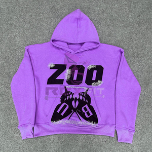 Comfortable Size Custom Printed Zipper Distressed Hoodie <b>Rhinestone</b> Zip up <b>Jacket</b> Acid Wash Men Fleece Streetwear Hoodie - Product Image 1