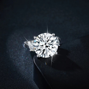 แหวนเพชรทรงกลมเจียระไนแบบบริลเลียนท์ ทองคำขาว 14k เพชรเพาะเลี้ยงในห้องปฏิบัติการ เครื่องประดับหรูหรา แหวนแต่งงาน/หมั้น สำหรับทุกเพศ - Product Image 5