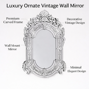 Espejo de Pared Vintage Estilo Veneciano |   Espejo Decorativo Barroco de Lujo | Espejo Decorativo de Vidrio Antiguo | Espejo de Pared Decorativo para Sala de Estar - Product Image 6