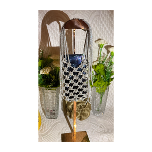 Bolso Mini de Macramé Hecho a Mano para Mujer con Cuentas Decorativas para Accesorios de Boda - Product Image 4