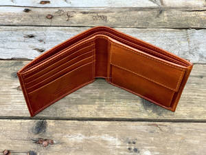 Venta al por mayor de cuero de lujo Bi Fold cartera delgada de cuero genuino RFID bloqueo monedero con logotipo personalizado 2017 - Product Image 6