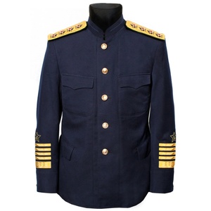 Traje Azul Marino para Hombre con Bordado Dorado, Cuello Mao, Cierre de un Botón, Estilo Británico, Ropa Formal - Product Image 5