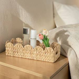 ISLA Handwoven Hyacinth Scalloped Edge Toilet Tank Basket Wicker Organizer <b>Bin</b> for Bathroom Bedroom Kitchen Home Hotel Wholesale - Product Image 3