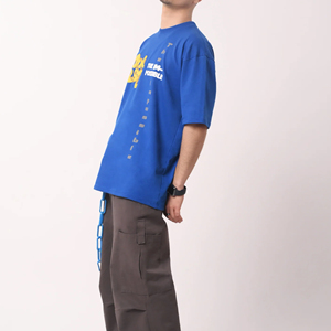 เสื้อยืดคอกลมผ้าคอตตอนเจอร์ซีย์สีพื้นคุณภาพสูง ทรงหลวม สกรีนลายตามสั่ง พิมพ์โลโก้ได้ เสื้อผ้าสตรีทแฟชั่น Samroz Sports - Product Image 6