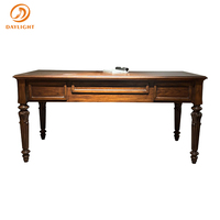 Meja Tulis Kayu Solid Klasik Gaya Eropa Vintage, Dapat Disesuaikan, Set Furnitur Hotel Villa, Desain Antik untuk Kantor, Meja Belajar