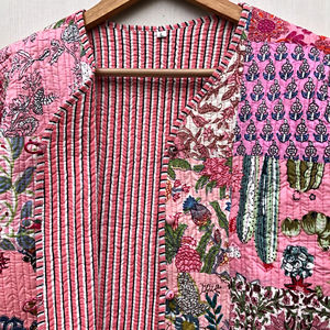 Chaqueta Reversible Acolchada de Algodón Tejido Transpirable con Estampado Nuevo y Diseño de Rayas, Ideal para Fiestas, Regalo para Mujer, Venta al por Mayor - Product Image 1