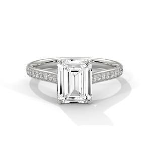 Bague de fiançailles de luxe en argent sterling 925 de qualité export avec diamant moissanite taille émeraude pour femme, disponible au prix d'usine - Product Image 4