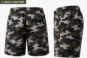Bañadores Casuales para Hombre con Estampado de Camuflaje, Secado Rápido, Cordón Ajustable, Corte Regular, 100% Poliéster, Diseño Tejido, Logotipo Frontal - Product Image 2