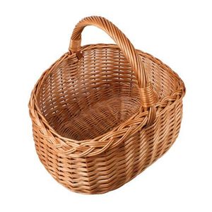 Meilleur prix, paniers décoratifs en rotin, faits à la main, couleur naturelle, paniers de rangement en rotin indien pour la maison, avec poignée - Product Image 2