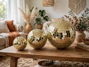 Espejo para Portavelas, Decorativo con Azulejos Dorados, Resistente al Calor, Linterna Colgante, Decoración Navideña para el Hogar, Centro de Mesa para Fiestas - Product Image 1