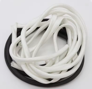 Manguito de fibra de vidrio trenzado negro de 600 °C, tubo de fibra de vidrio para alta temperatura y químicos, rollos de fibra de vidrio negro y blanco - Product Image 4