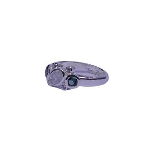 Wedding Wear 925 Sterling <b>Silver</b> Blue Topaz <b>Emerald</b> Gemstone <b>Silver</b> Plated Jewelry Women Wear <b>Ring</b> - Product Image 1