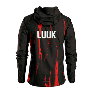 Veste coupe-vent à capuche pour homme avec logo personnalisé imprimé, fermeture éclair, style sportif, vêtements d'extérieur pour le printemps, ensembles coupe-vent écologiques - Product Image 5