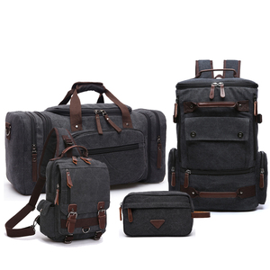 ZUOLUNDUO OEM/ODM Ensemble <span class=keywords><strong>de</strong></span> 4 sacs <span class=keywords><strong>de</strong></span> <span class=keywords><strong>voyage</strong></span> en toile avec logo personnalisé, <span class=keywords><strong>sac</strong></span> à dos vintage pour homme et grand <span class=keywords><strong>sac</strong></span> <span class=keywords><strong>de</strong></span> sport, ensemble cadeau en gros - Product Image 2