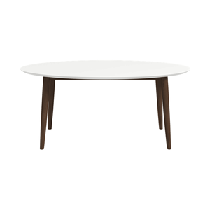 Ada Mid Century Modern Style <b>Solid</b> <b>Wood</b> Dining <b>Table</b> with White Top Oval Design - Product Image 5