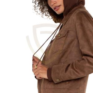 เสื้อแจ็คเก็ตหนังกลับผู้หญิงทรงเข้ารูป ขายดีสำหรับฤดูหนาว เสื้อแจ็คเก็ตหนังกลับผู้หญิง - Product Image 2