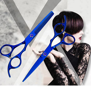 High Quality Stainless Steel Hair Cutting Scissors <b>Set</b> 2PCS <b>Barber</b> Shears with Protective Leather Case - Product Image 5