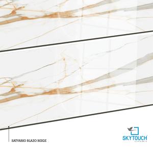 กระเบื้องพอร์ซเลนลายหินอ่อนสีขาวลายเส้นทอง เงาสูง เคลือบเต็มแผ่น ขนาด 600x1200 มม. (60x120 ซม.) สำหรับปูพื้น - Product Image 2