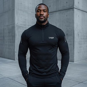 Gym Wear Manufacturer Custom Men Elastic Screen Printing Outdoor Sports Activewear Fitness long Sleeve <b>Tshirt</b> - Product Image 5