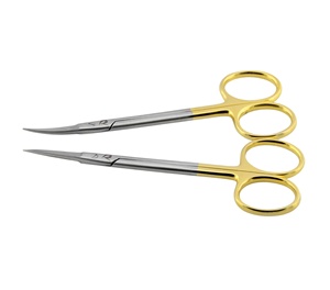 กรรไกรผ่าตัดแบบแมนนวลขนาด 11.5 ซม. ใบมีดตรงและโค้ง ทำจากทังสเตนคาร์ไบด์  วัสดุสแตนเลสแบบพาสซิเวต  ใบมีดคม - Product Image 5