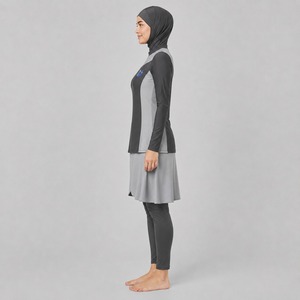 OEM Burkini 4 pièces pour femmes musulmanes modestes, grande taille, sportif et décontracté, en polaire, Spandex/Polyester, respirant et écologique - Product Image 4