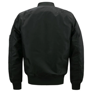 Ventes en gros de coupe-vent d'hiver personnalisés, vestes pour hommes en taille plus, vestes bomber en nylon satiné uni pour hommes - Product Image 5