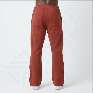 Jambe droite Joggers homme Baggy Jogging ample surdimensionné Vintage lavage à l'acide ourlet ouvert évasé droit pantalons de survêtement pantalons d'hiver - Product Image 3