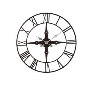 Reloj de Pared Moderno de Doble Anillo Metálico, Reloj Decorativo Negro Minimalista, Adorno Contemporáneo para el Hogar - Product Image 2