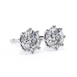 7.00mm Round Brilliant Moissanite Stud <b>Earrings</b> D Color VVS1 Solitaire Moissanite Diamond <b>Earrings</b> 14K Solid Gold - Product Image 4