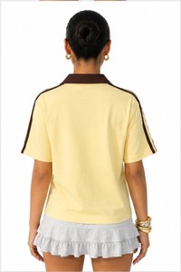 เสื้อยืดผู้หญิงแขนสั้นถักทอระบายอากาศได้ดี ป้องกันริ้วรอย เป็นมิตรกับสิ่งแวดล้อม แห้งเร็ว คุณภาพพรีเมียม สวมใส่สบายๆ แบบลำลอง รับสั่งทำ - Product Image 3