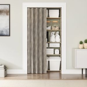 Puertas Plegables de Acordeón de Doble Pared Color Taupe de 36 Pulgadas, Resistentes y Duraderas - Product Image 1