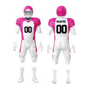 Maillot de football américain personnalisé sublimé, col en V, manches courtes, pour homme, en polyester anti-humidité, style ajusté toutes saisons - Product Image 1