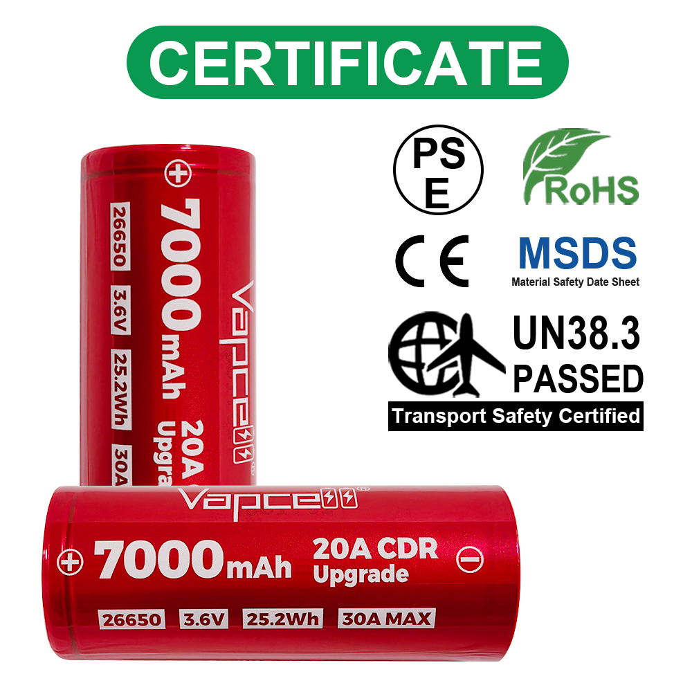 26650 20A 3.7v 7000mAh Lithium Ion Battery High Capacity Battery
