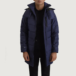 Parka con Capucha Azul Moore Personalizada al por Mayor para Hombre y Mujer, Chaqueta de Nailon para Ambos Géneros - Product Image 5