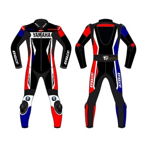 Traje de Carreras de Motocicleta Ramaha de Cuero de Vaca/Canguro, Mono de Una Pieza, Traje de Motociclista con Protección OEM CE - Product Image 1