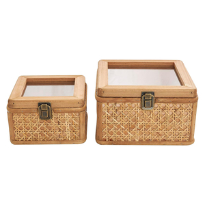 High Quality Rattan Storage Organizer Box <b>with</b> <b>Lid</b> Wicker <b>Basket</b> Natural Home Decor Wholesale OEM Made in Vietnam - Product Image 5