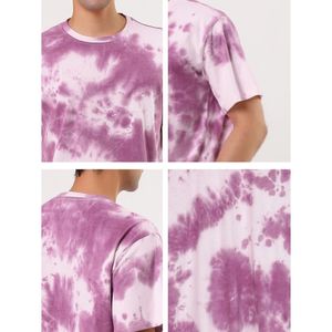 Camiseta de Hombre Estilo Casual Urbano con Estampado Tie-Dye, Mezcla de Algodón/Poliéster Ecológica, Cuello Redondo, Colores Personalizados, Gran Venta - Product Image 5