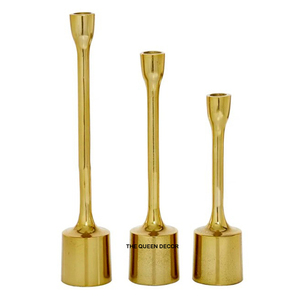 Support de bougie en aluminium doré de luxe au design classique, fait main, écologique, pour la maison, les mariages, Pâques, les anniversaires, Noël - Product Image 3