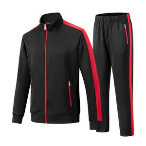 Color Block Men Tracksuit Two Piece <b>Jogger</b> Set Zip Up Sweatshirt Full Zip Sportswear Custom Logo - Product Image 4