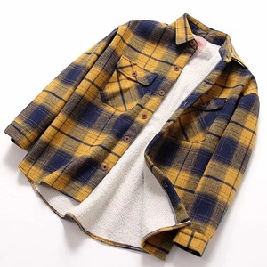 Unisex <b>Sherpa</b> <b>Lined</b> Hooded Canvas Flannel Long Sleeve Cotton Plaid Patchwork Zipper Stand Collar Streetwear Winter - Product Image 4